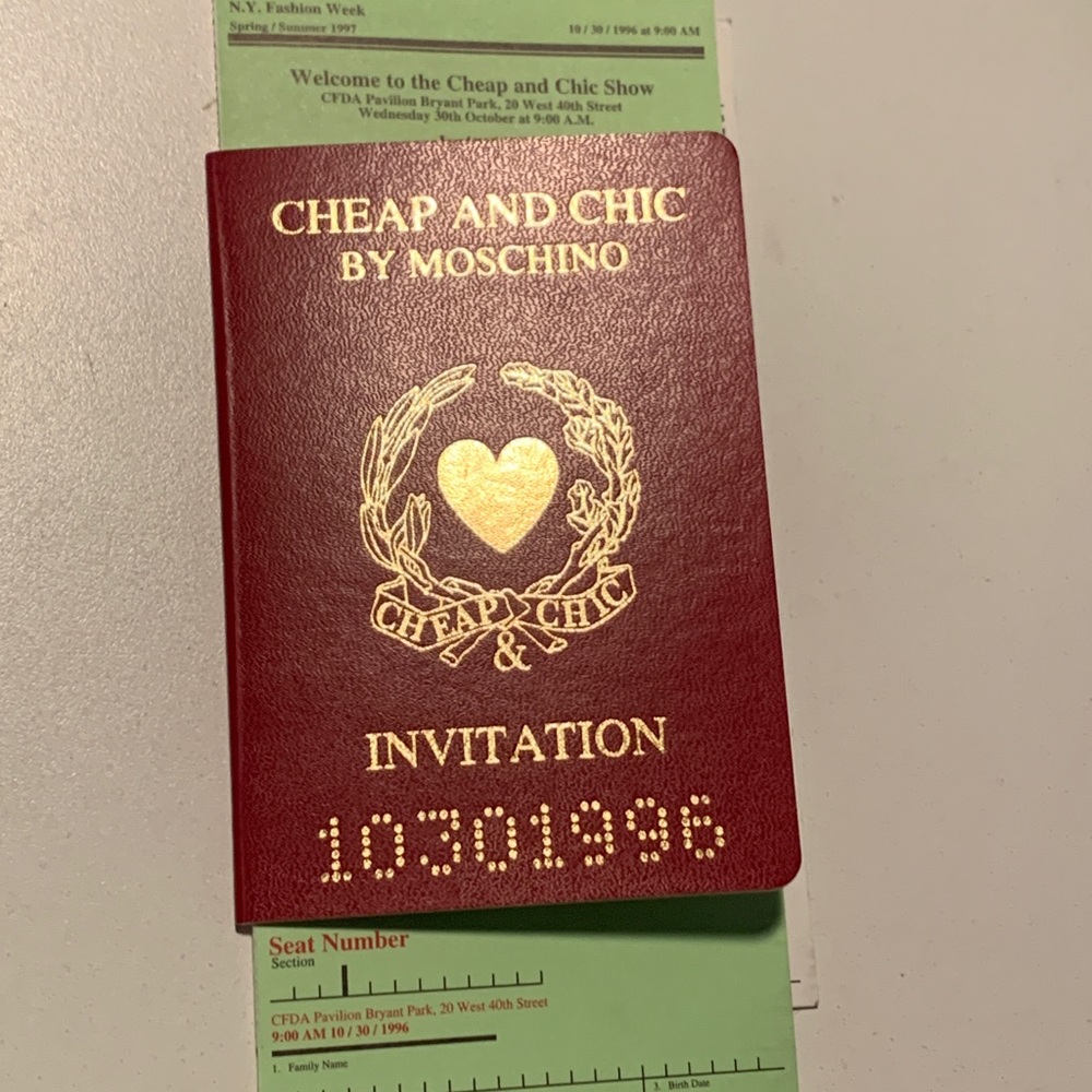 Official  Vintage MOSCHINO NY Fashion Week Show Invitation